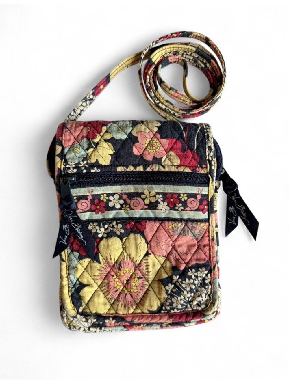 Vera Bradley Mini Hipster Happy Snails Crossbody Bag Retired Quilted